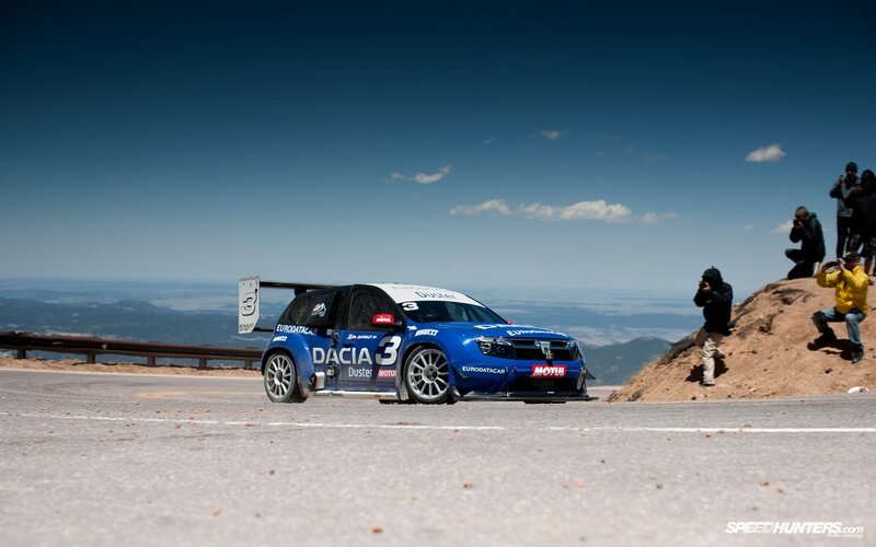Dacia rally car on mountain road