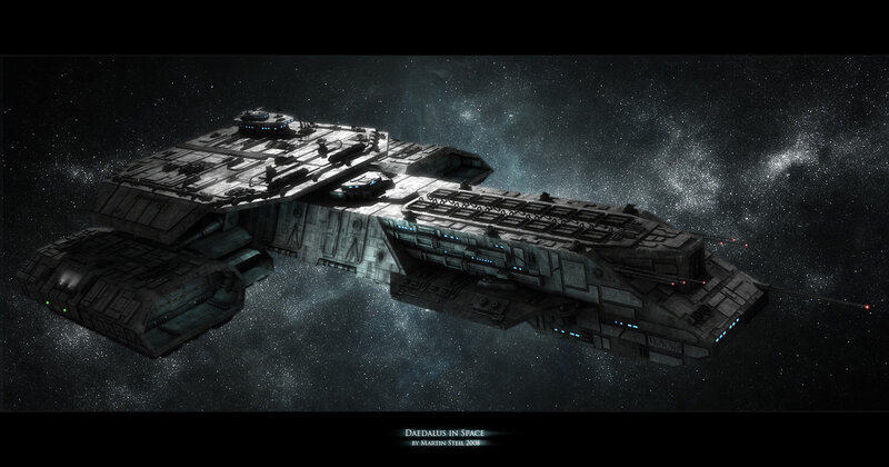 Daedalus spaceship in space