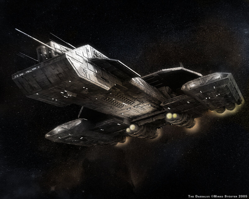 Daedalus spaceship in space
