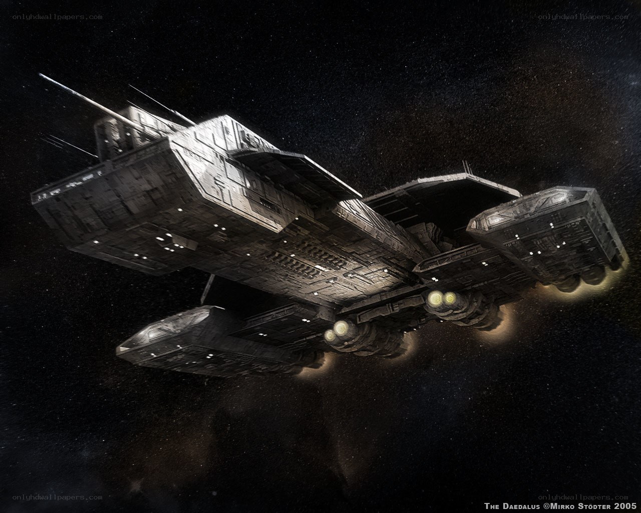 Daedalus spaceship in space