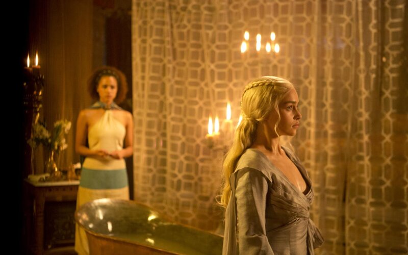 Daenerys in a candlelit room