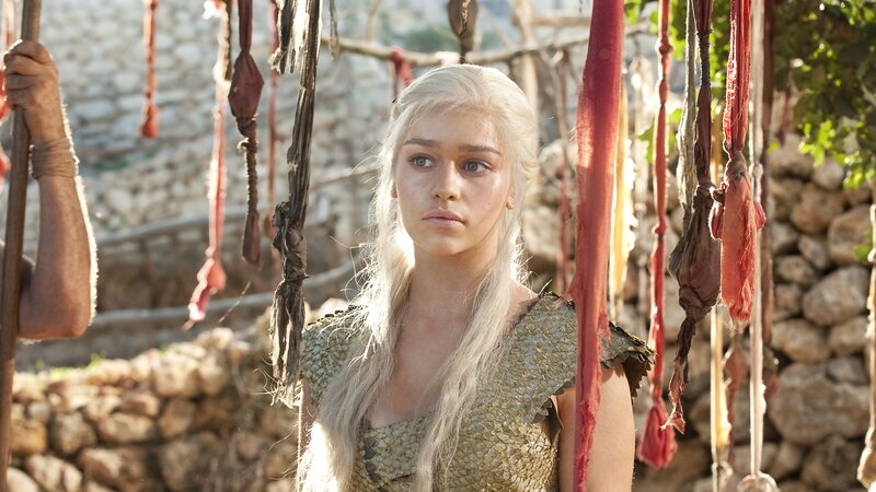 Daenerys Targaryen in a village