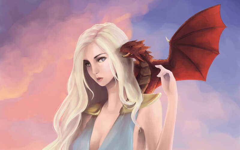 Daenerys with baby dragon