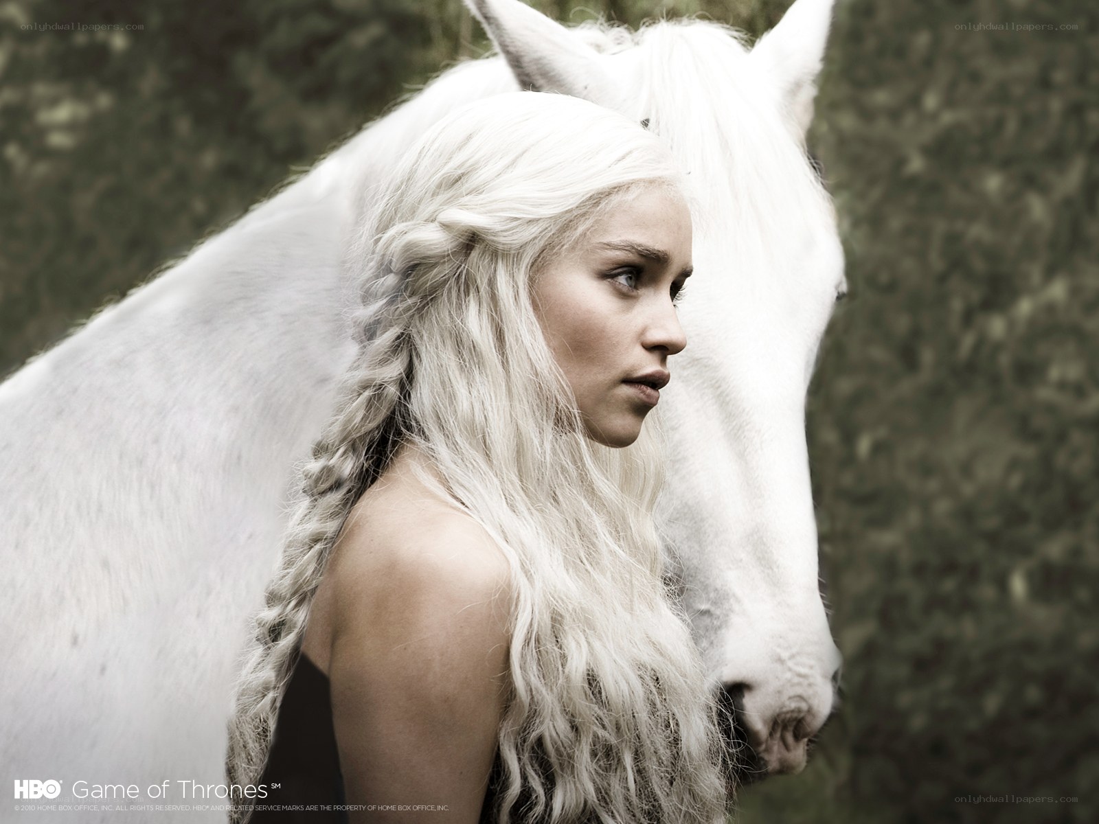 Daenerys with white horse