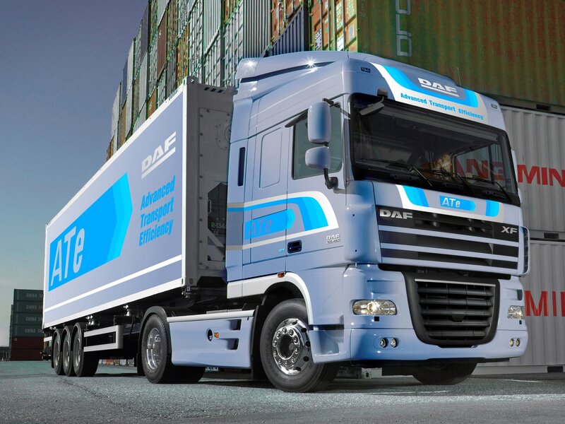 DAF XF truck with container