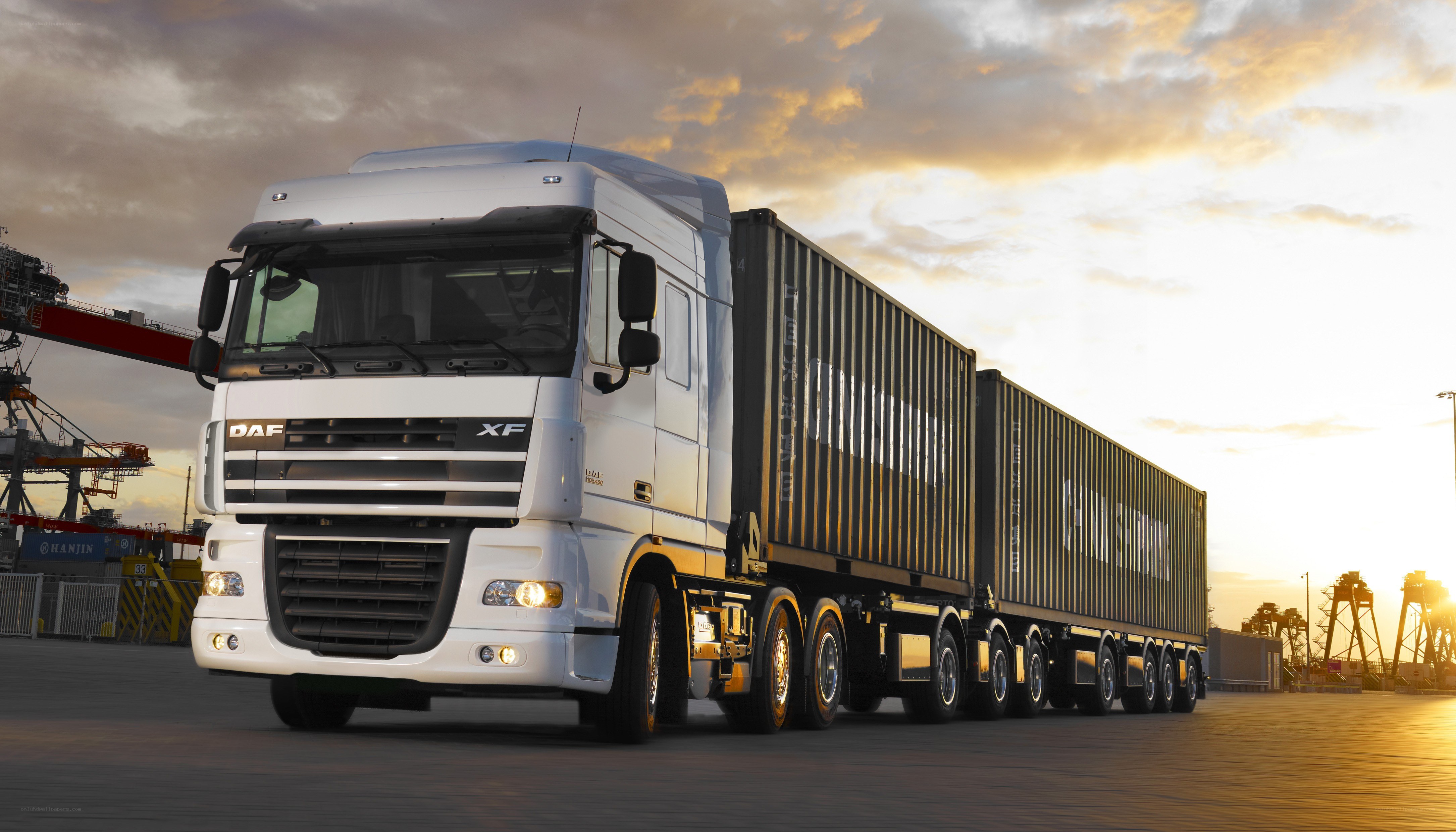 DAF XF truck with containers
