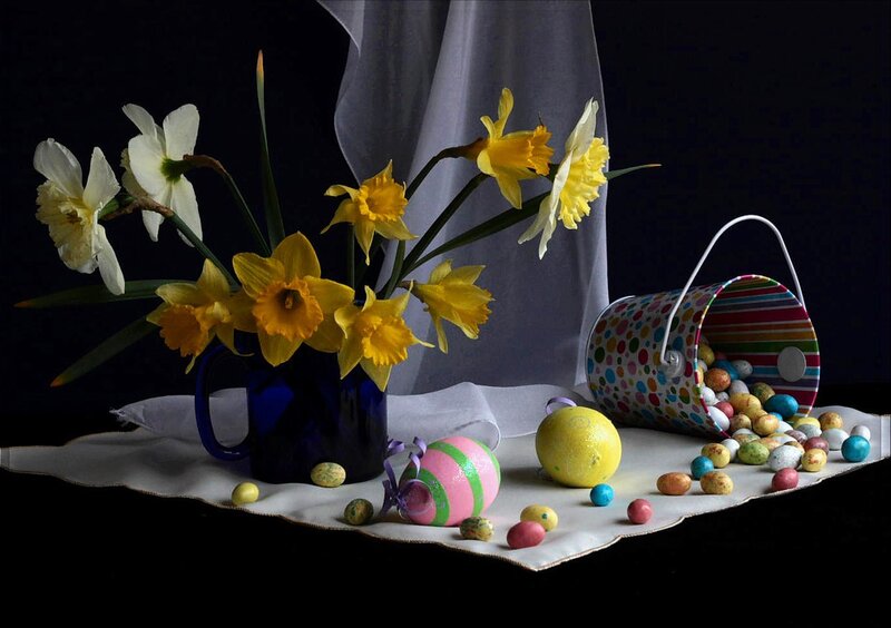 Daffodils and Easter Eggs