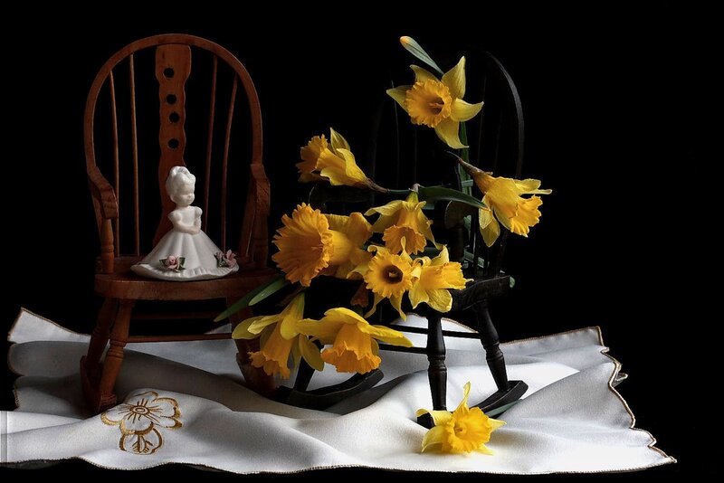 Daffodils and Figurine