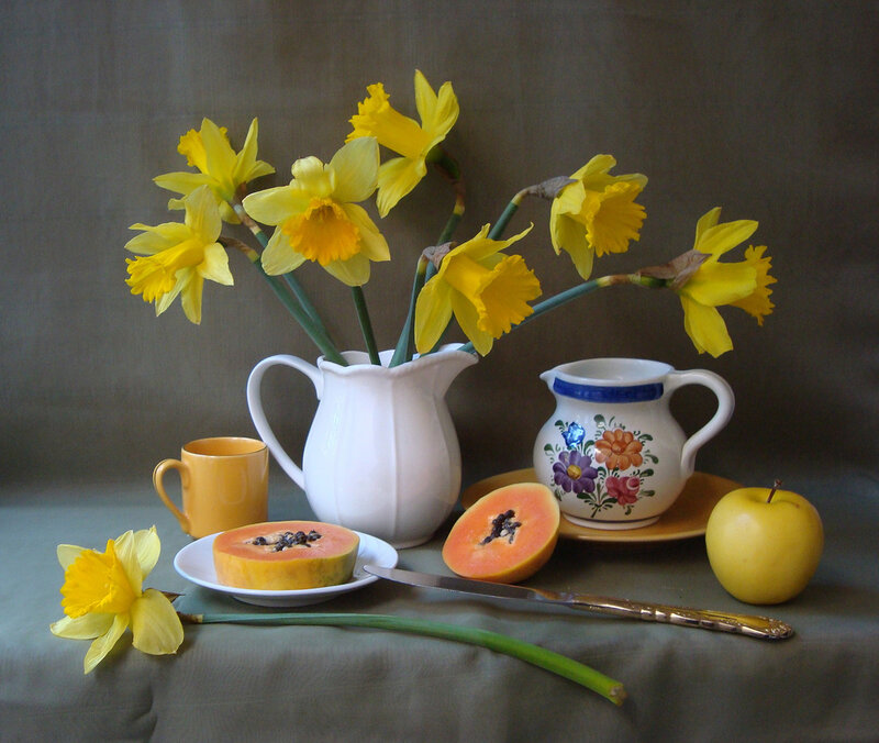 Daffodils and Fruit