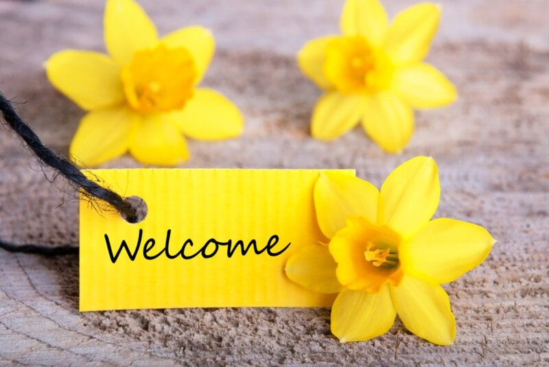 Daffodils and Welcome Tag