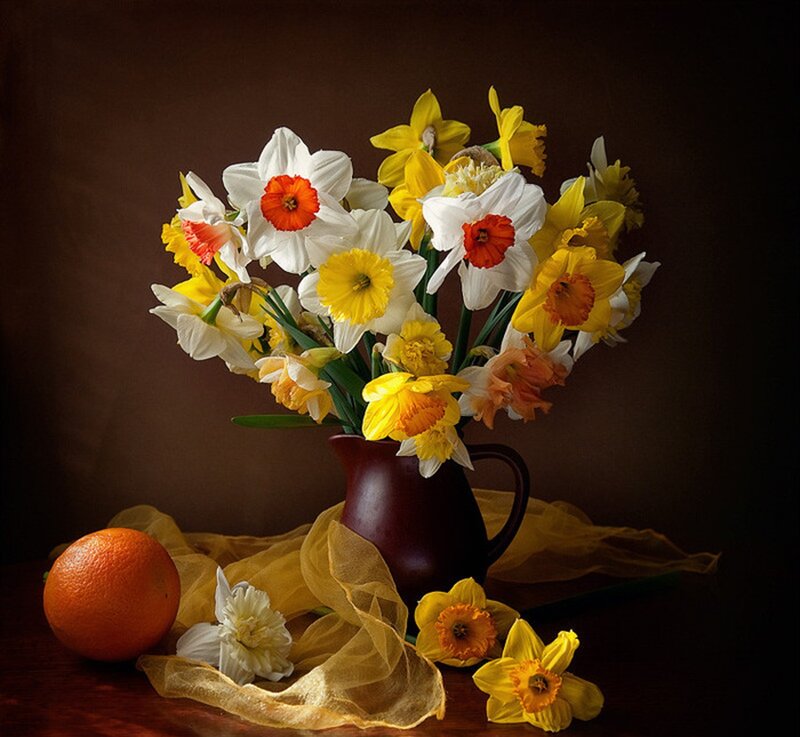 Daffodils in a Pitcher — Yellow, Calm