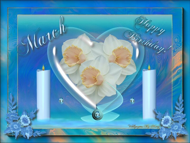 Daffodils in Heart Shape — Blue