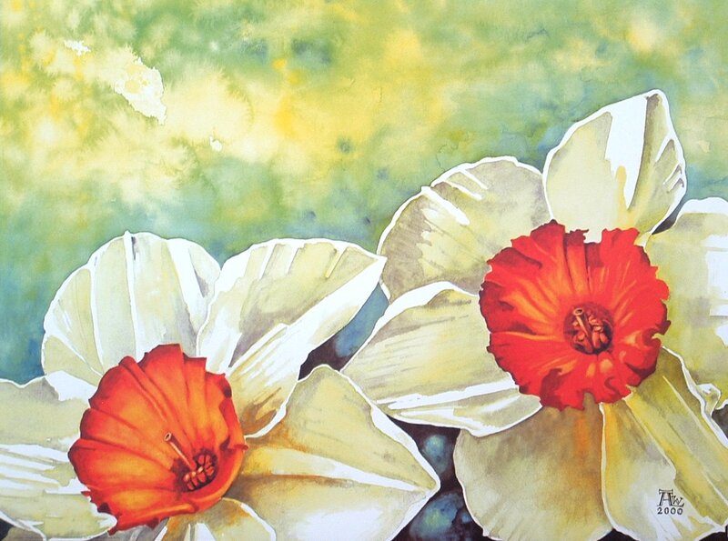 Daffodils in Watercolor