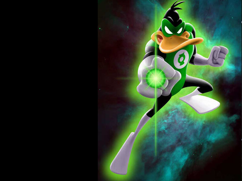 Daffy Duck as Green Lantern — Dramatic, Digital Art
