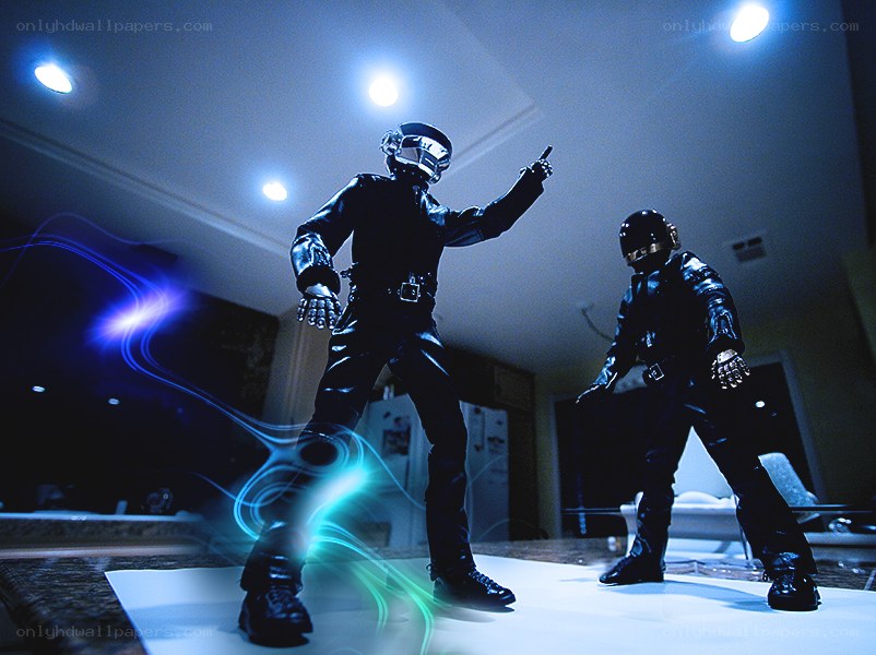 Daft Punk action figures in home