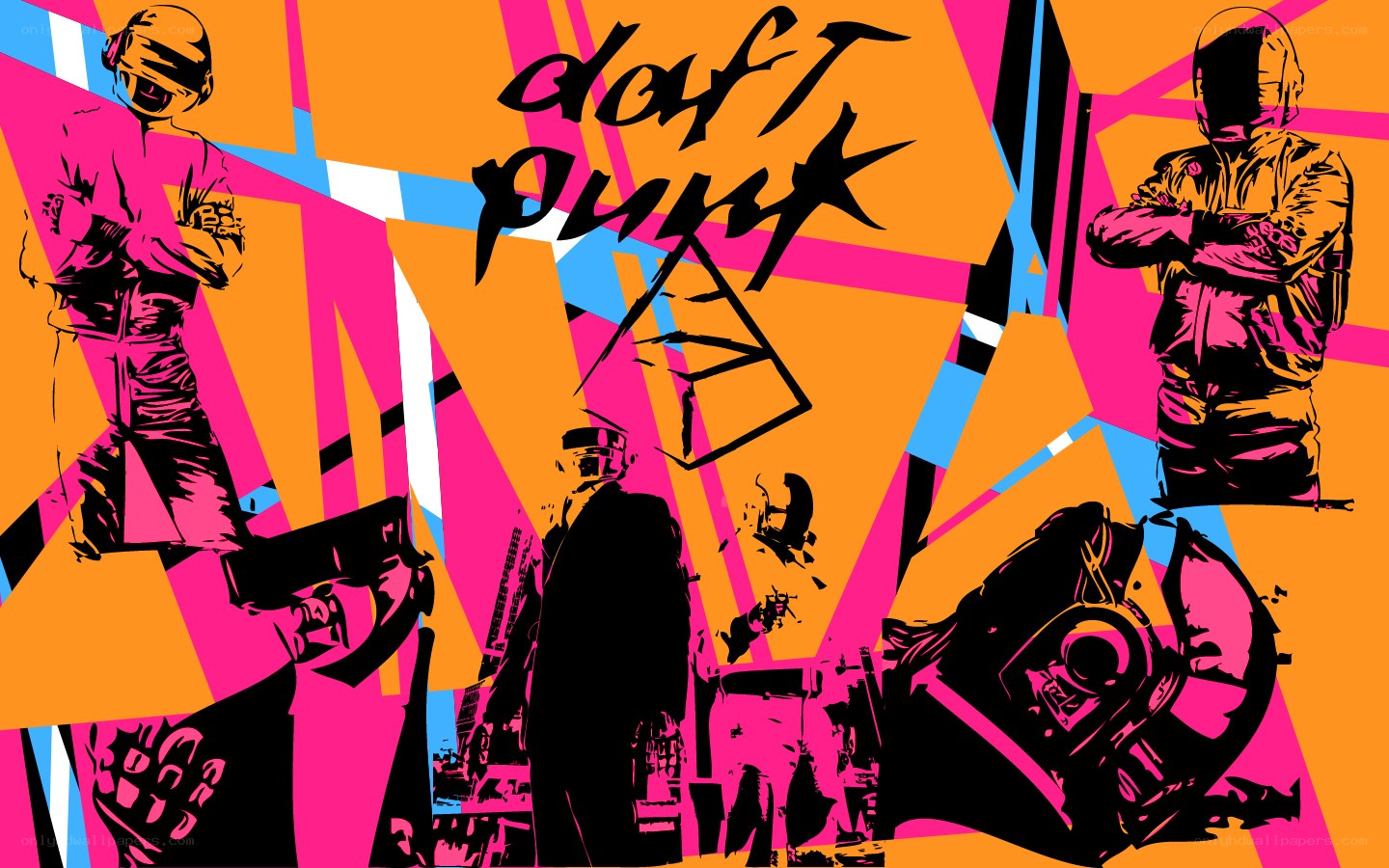 Daft Punk album art collage