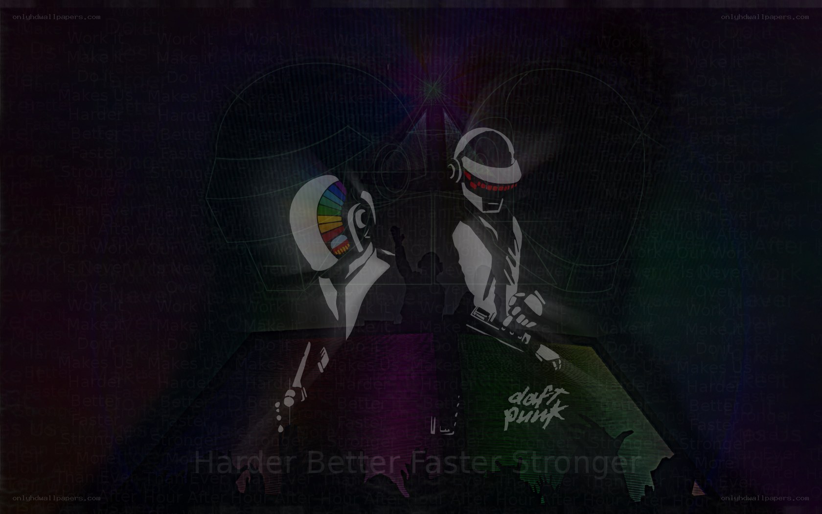 Daft Punk artwork with lyrics