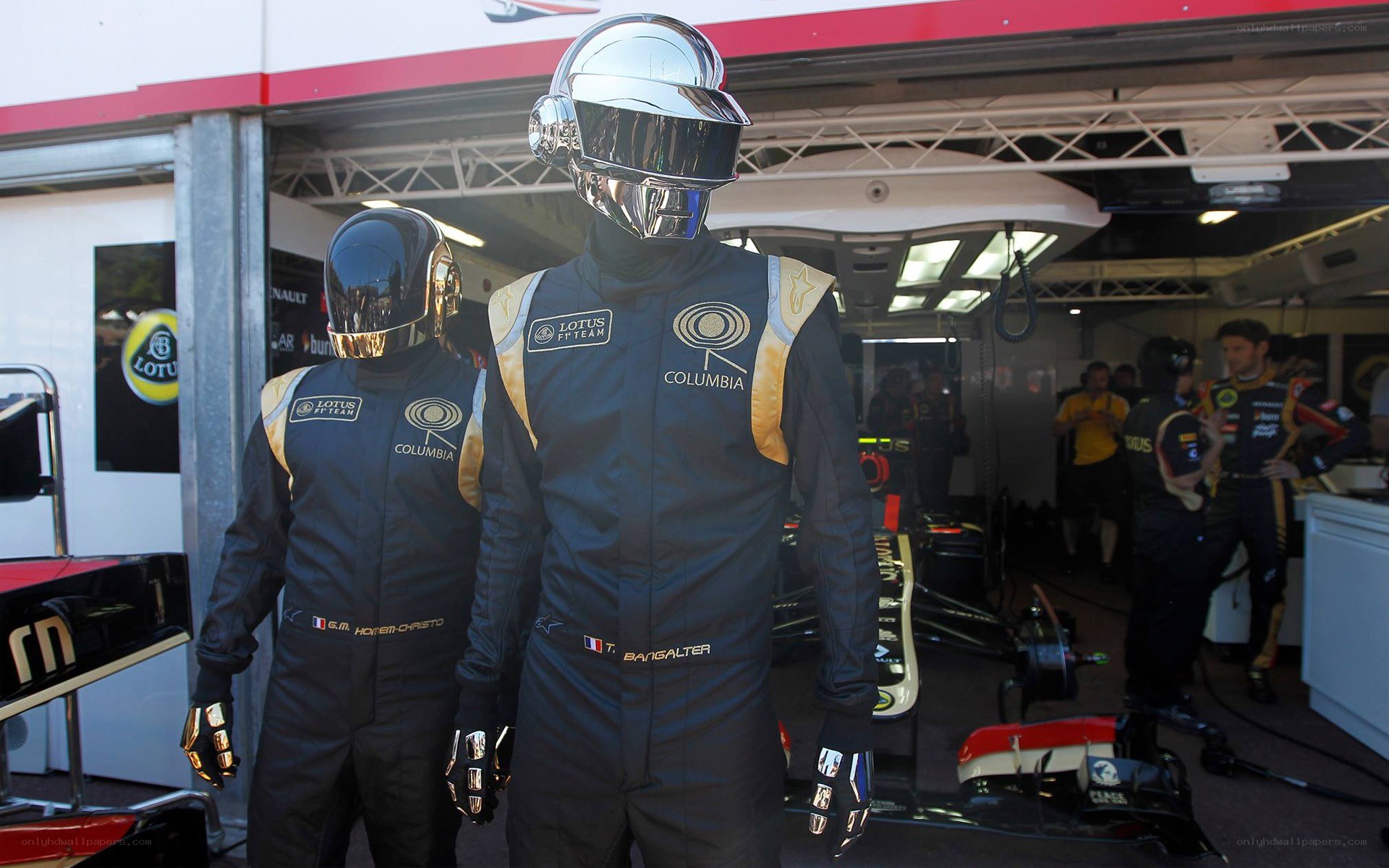 Daft Punk at a race track