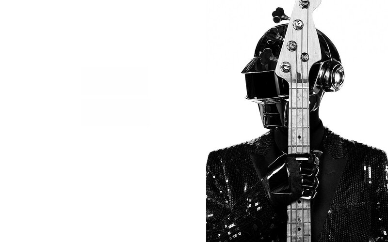 Daft Punk bassist in helmet