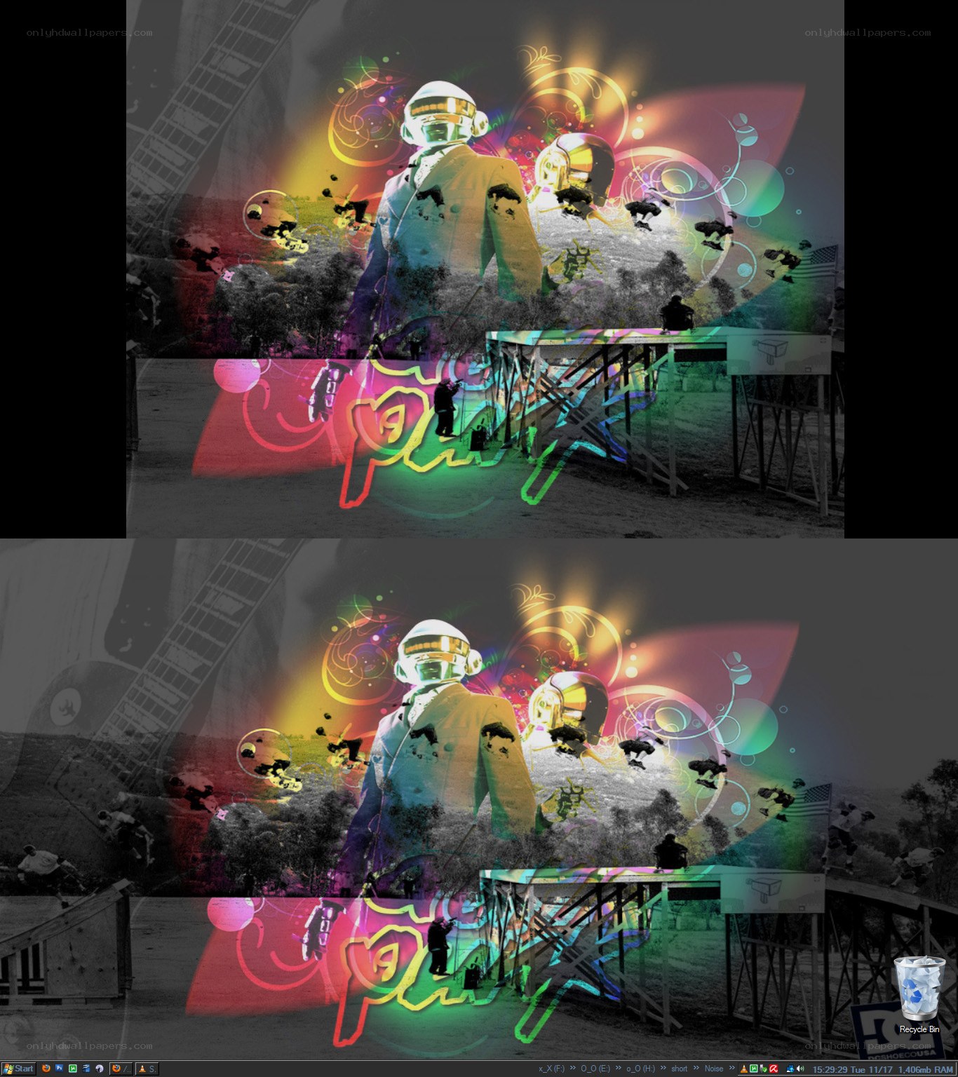 Daft Punk concert art collage