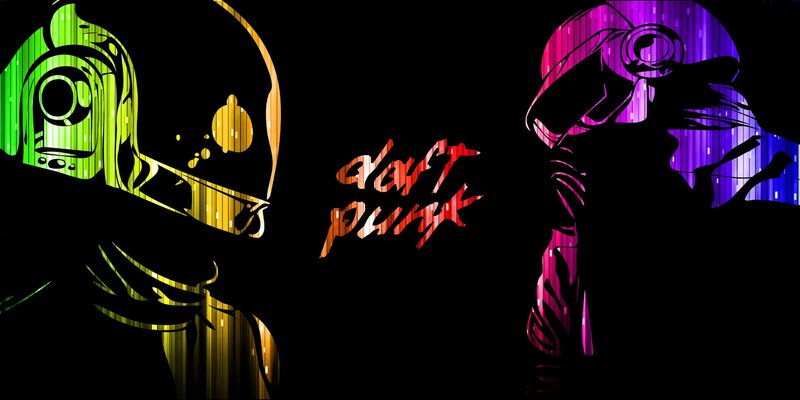 Daft Punk Duo — Black, Dramatic, Digital Art