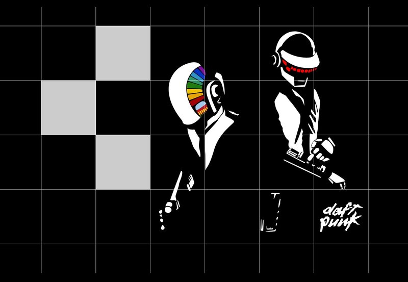 Daft Punk Duo — Black, Stylized