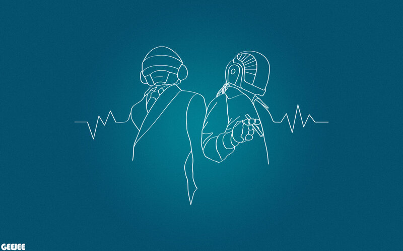 Daft Punk Duo Illustration — Blue