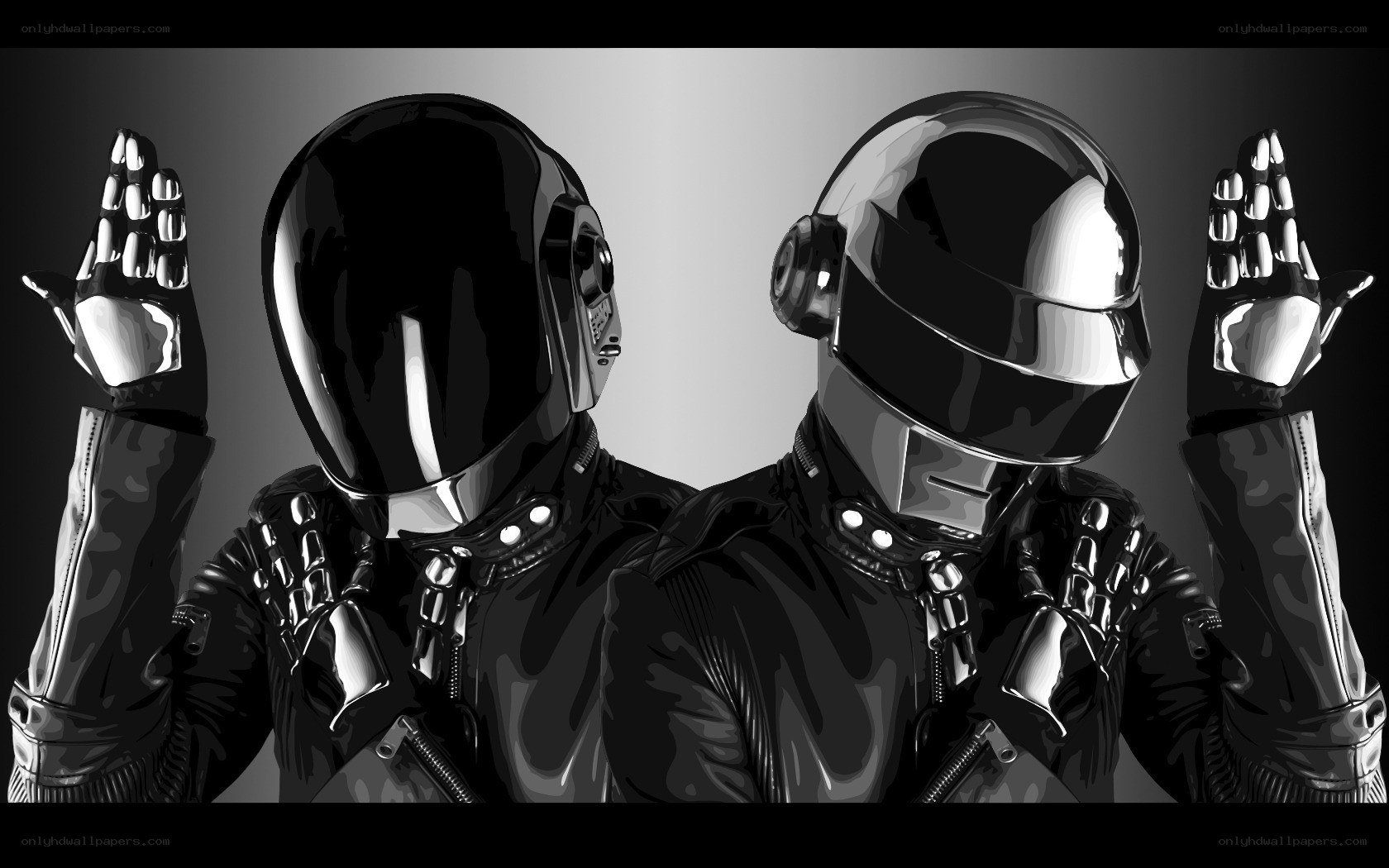 Daft Punk duo in helmets