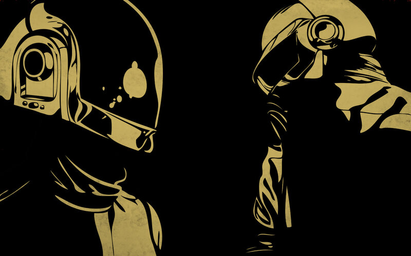 Daft Punk Duo in Helmets — Black, Dramatic