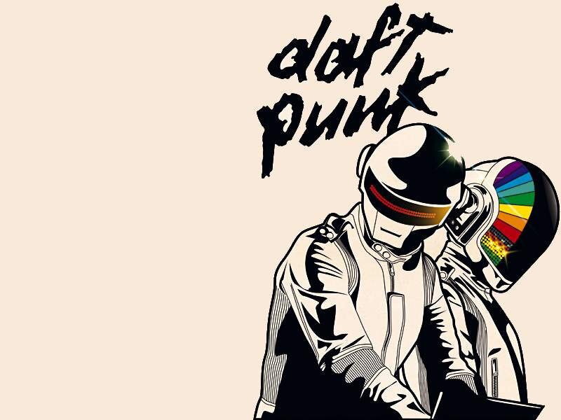 Daft Punk Duo in Helmets — Black, Stylized