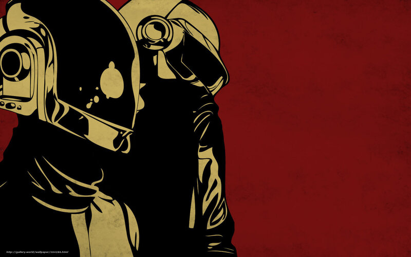 Daft Punk Duo in Helmets — Red