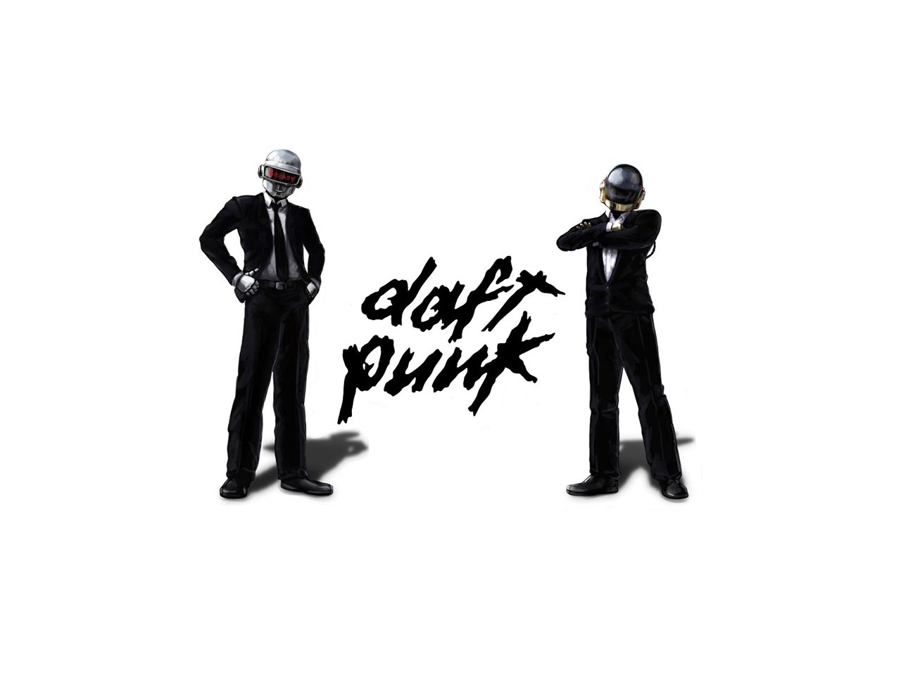 Daft Punk duo in suits