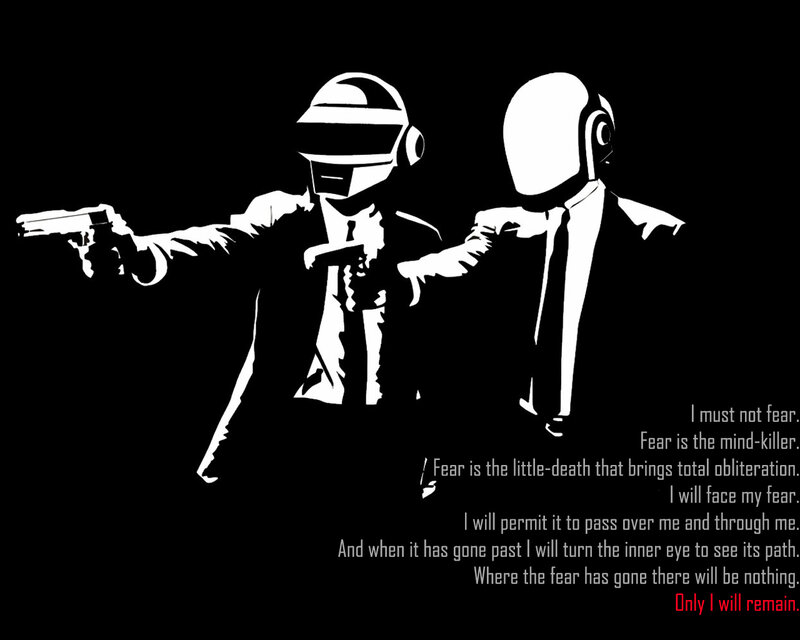 Daft Punk Duo with Guns — Black, Dramatic
