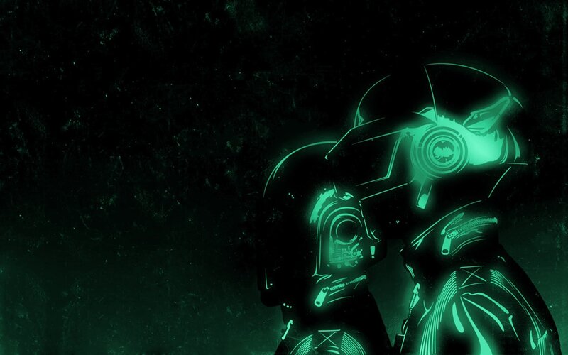 Daft Punk glowing helmets