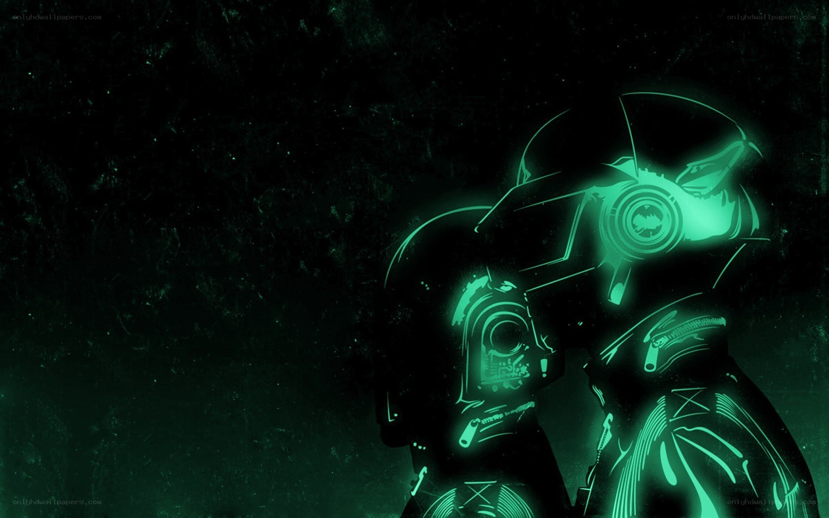 Daft Punk glowing helmets