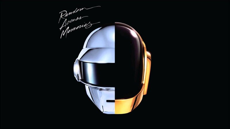 Daft Punk Helmet — Black, Dramatic, Illustration, Text, Silver