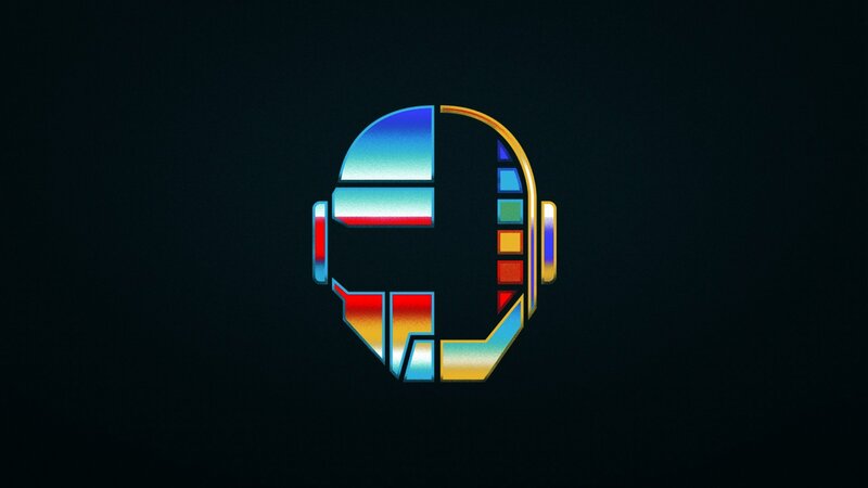 Daft Punk Helmet — Black, Minimalist, Digital Art