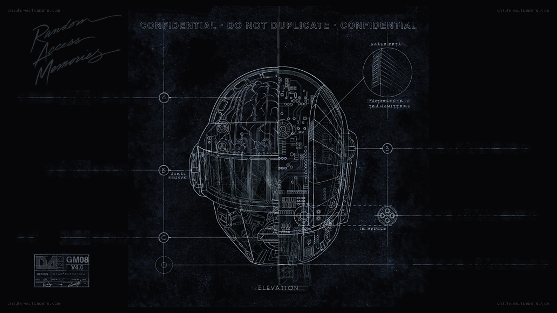 Daft Punk helmet blueprint