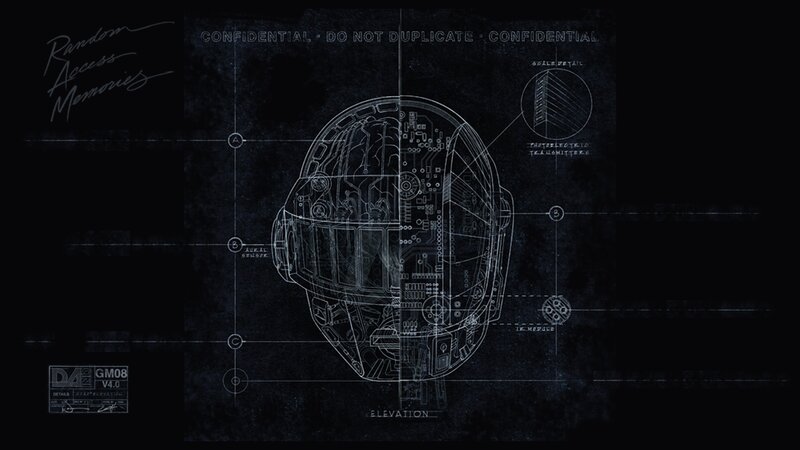 Daft Punk Helmet Blueprint — Black, Dramatic