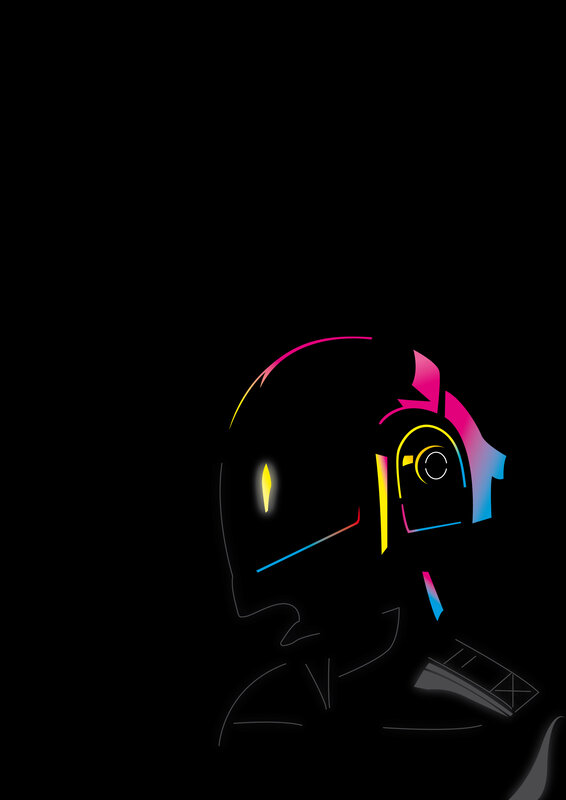 Daft Punk helmet illustration
