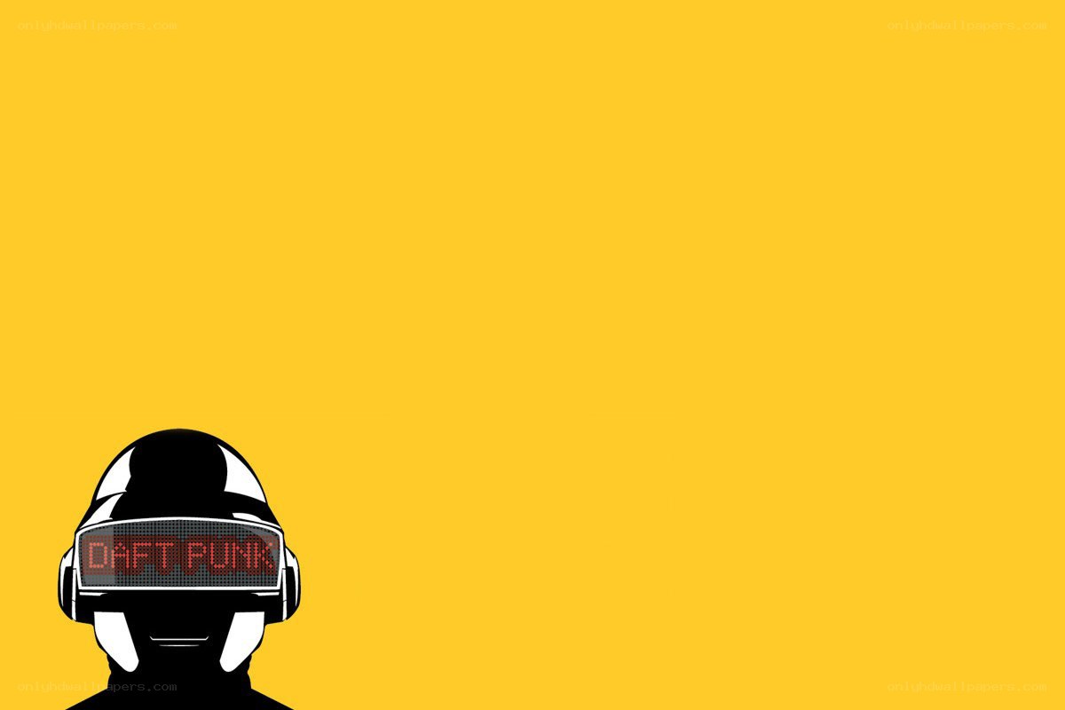 Daft Punk helmet on yellow
