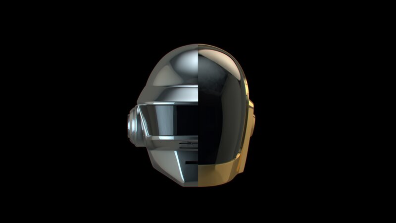 Daft Punk helmet split