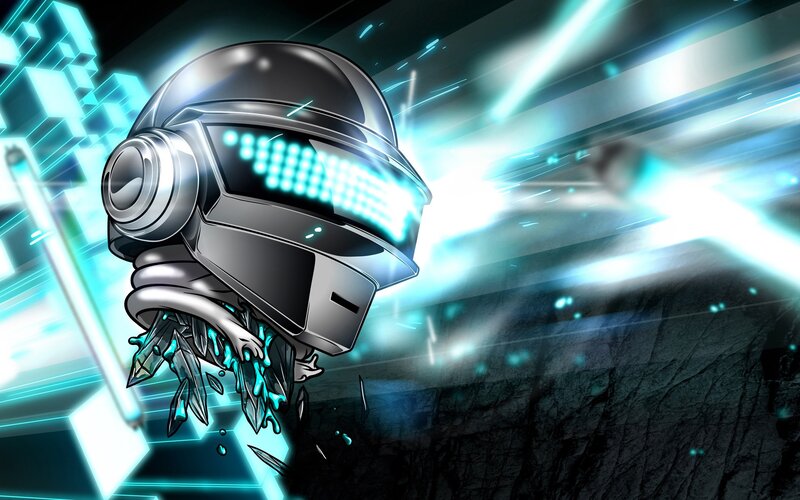 Daft Punk helmet with glowing effects