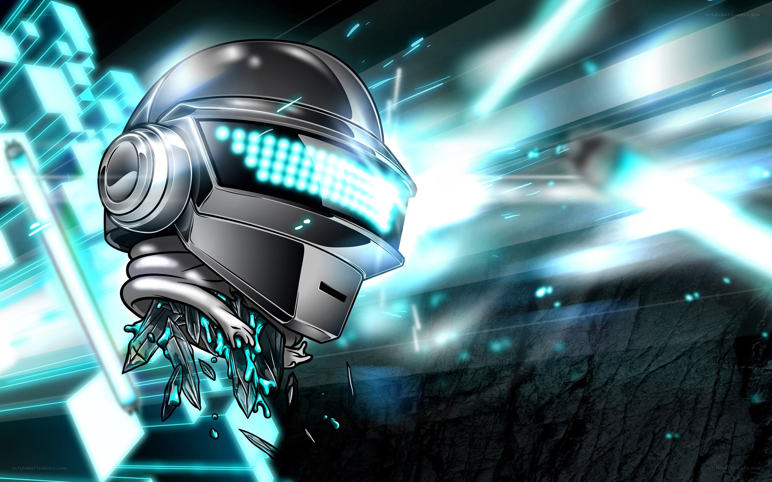 Daft Punk helmet with glowing effects