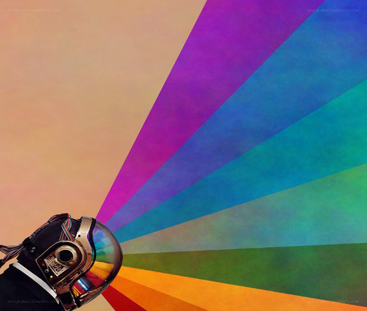 Daft Punk helmet with rainbow light