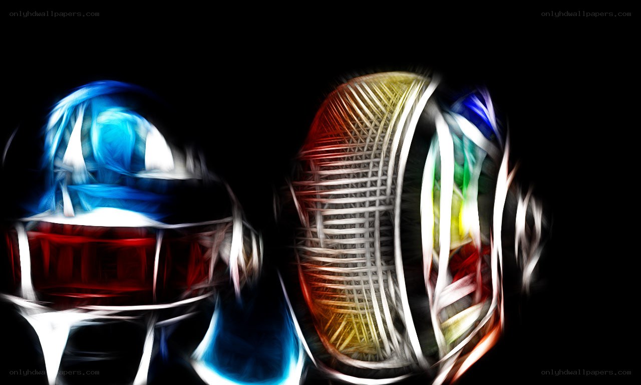 Daft Punk helmets abstract art