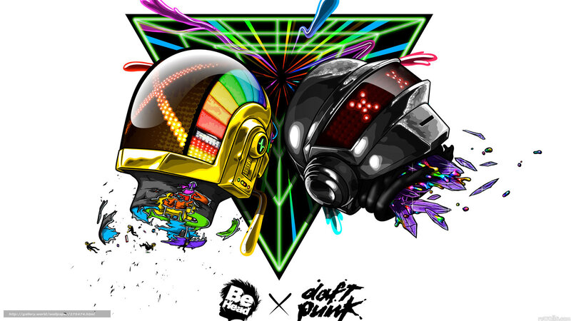 Daft Punk Helmets — Black, Energetic, Digital Art