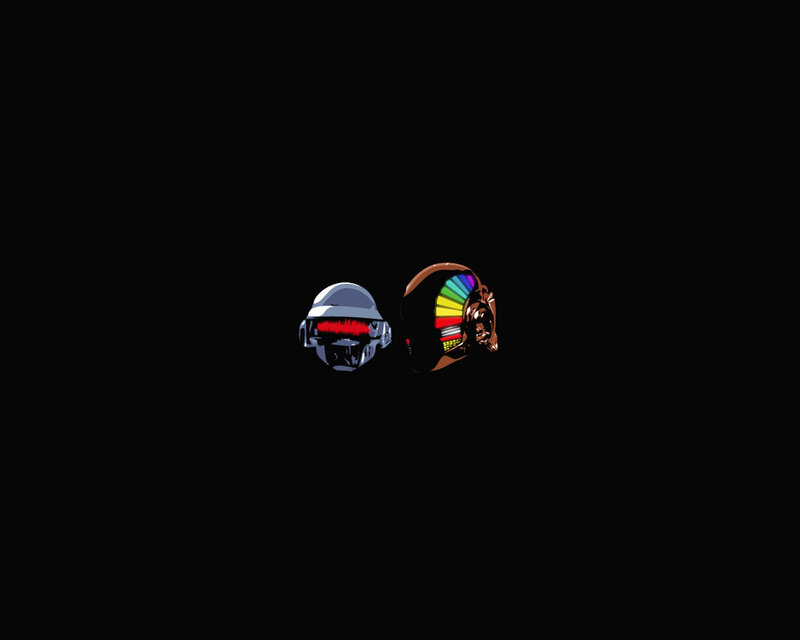 Daft Punk Helmets — Black, Minimalist, Digital Art