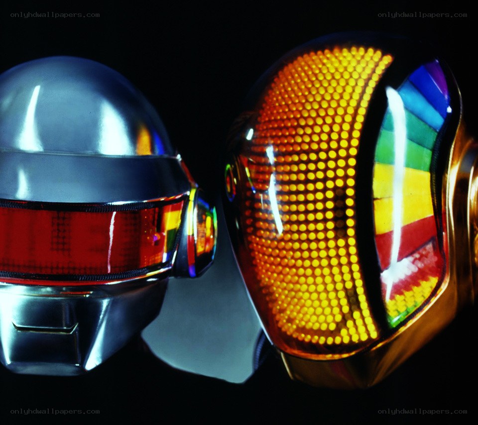 Daft Punk helmets close-up