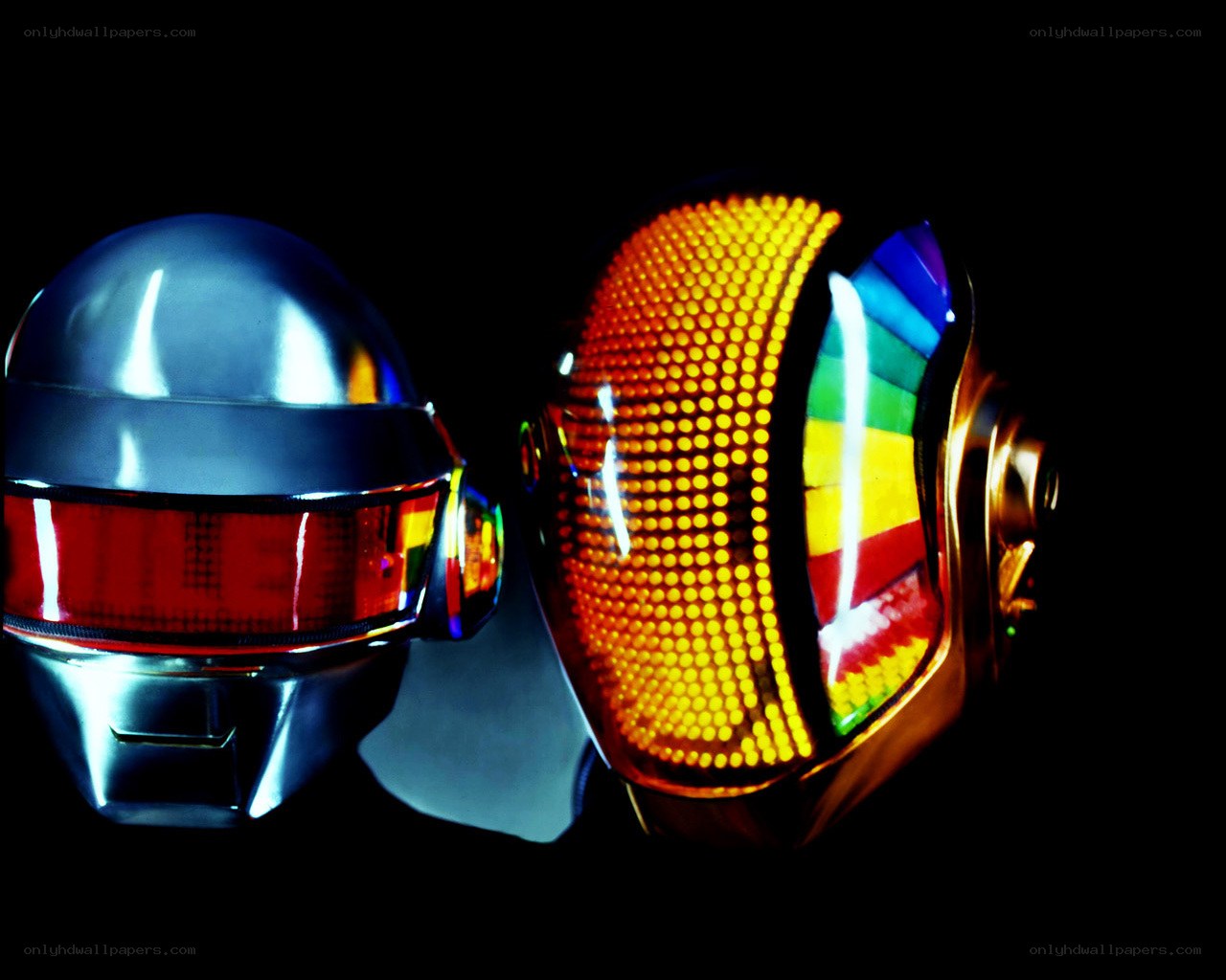 Daft Punk helmets close-up